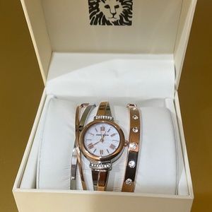 Anne Klein watch and two bracelet set
